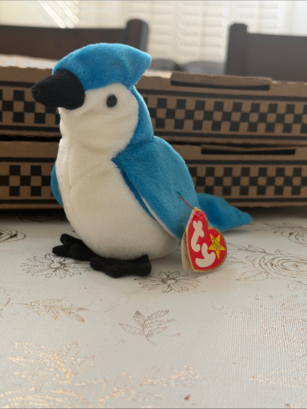 RARE TY BEANIE! Ty Beanie Baby: Rocket Blue Jay 1998, March 12, 1997 birthdate